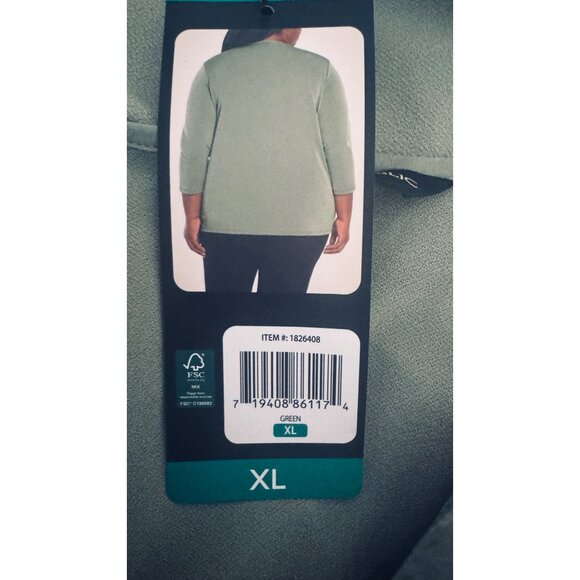 NWT Banana Republic XL Sage Green 3/4 Sleeve V-Neck Top Casual Blouse Polyester - Picture 14 of 14
